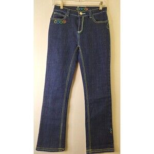 COOGIE Embroidered Straight Leg Denim Jeans Women's/Juniors Sz 16 Y2K 90's Retro
